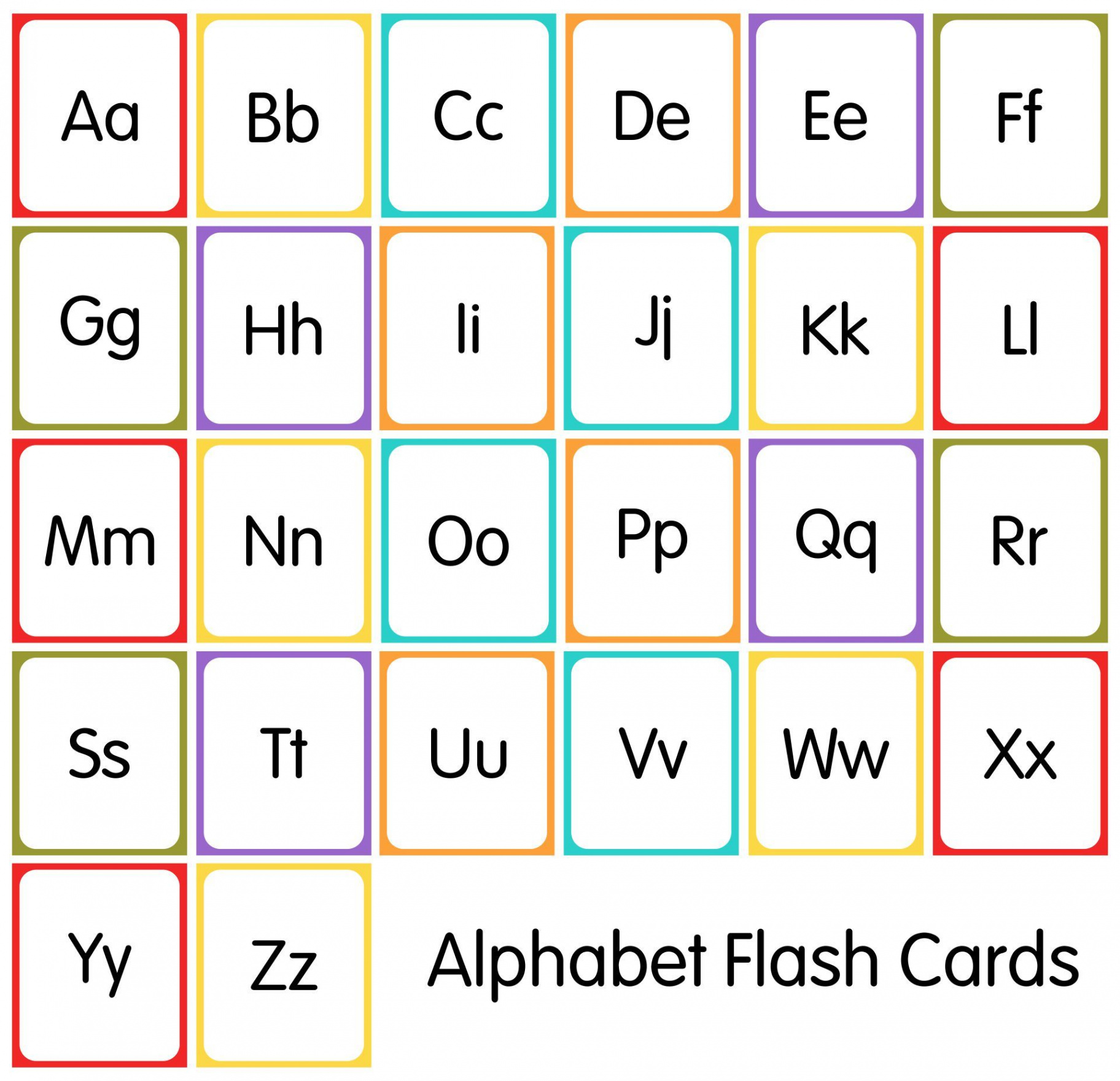 Alphabet Upper and Lower Case Letters Flash Cards  Alphabet