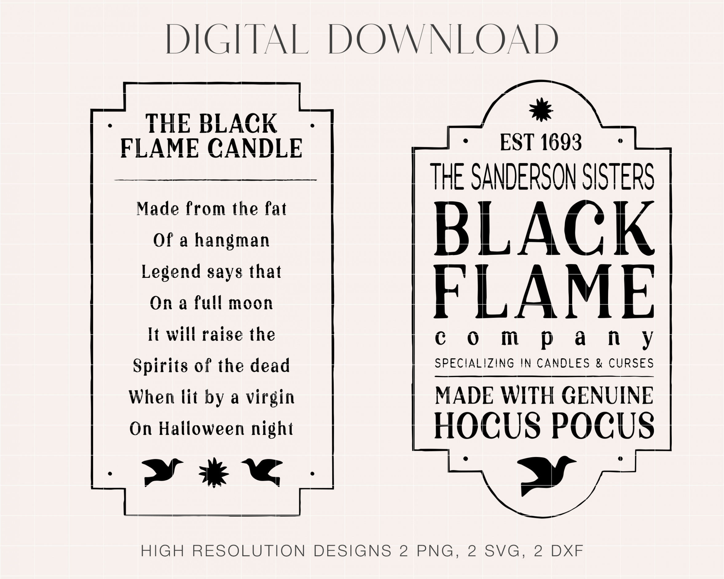 Black Flame Candle Png Digital Downloads, Candle Png Design