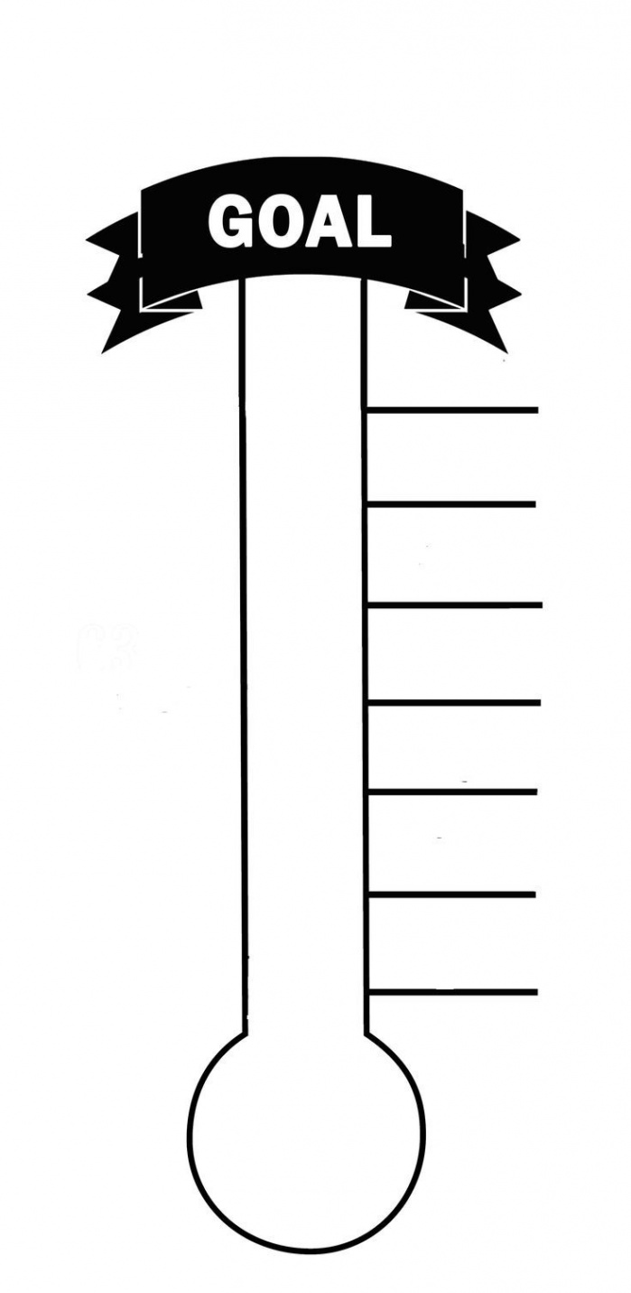 Blank Goal Thermometer Printable  Fundraising thermometer, Goal