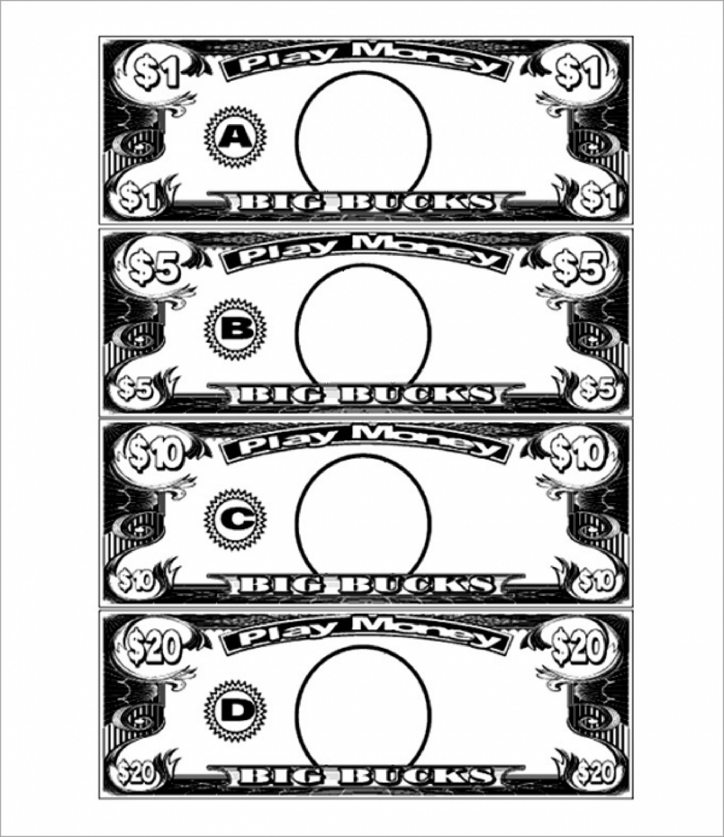 Bucks Play Money Template - Looking for printable play money