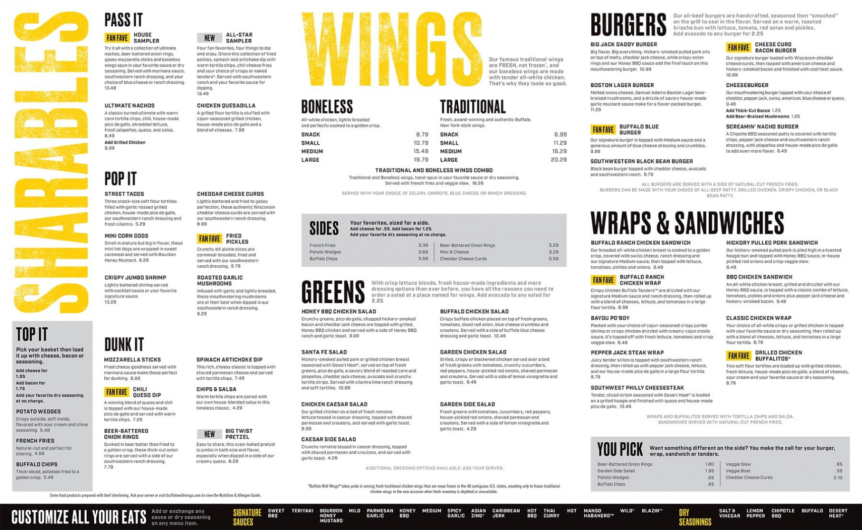 Buffalo Wild Wings Menu and Reviews - Bentonville Location  NWA