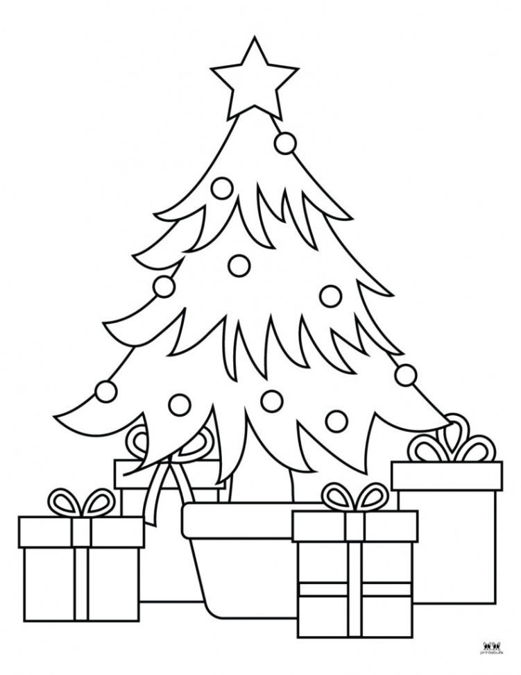 Christmas Tree Coloring Pages & Templates -  FREE Printables