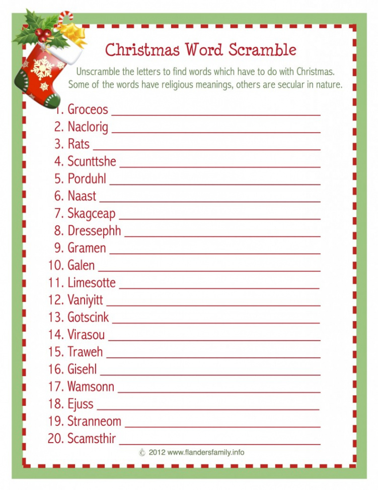 Christmas Word Scramble (Free Printable) - Flanders Family Home Life