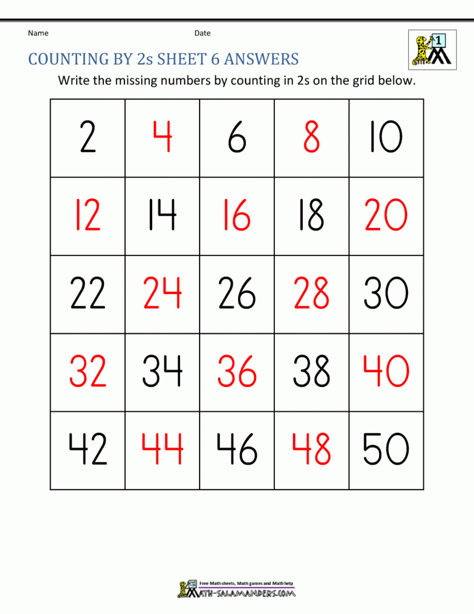 Counting by s Worksheets