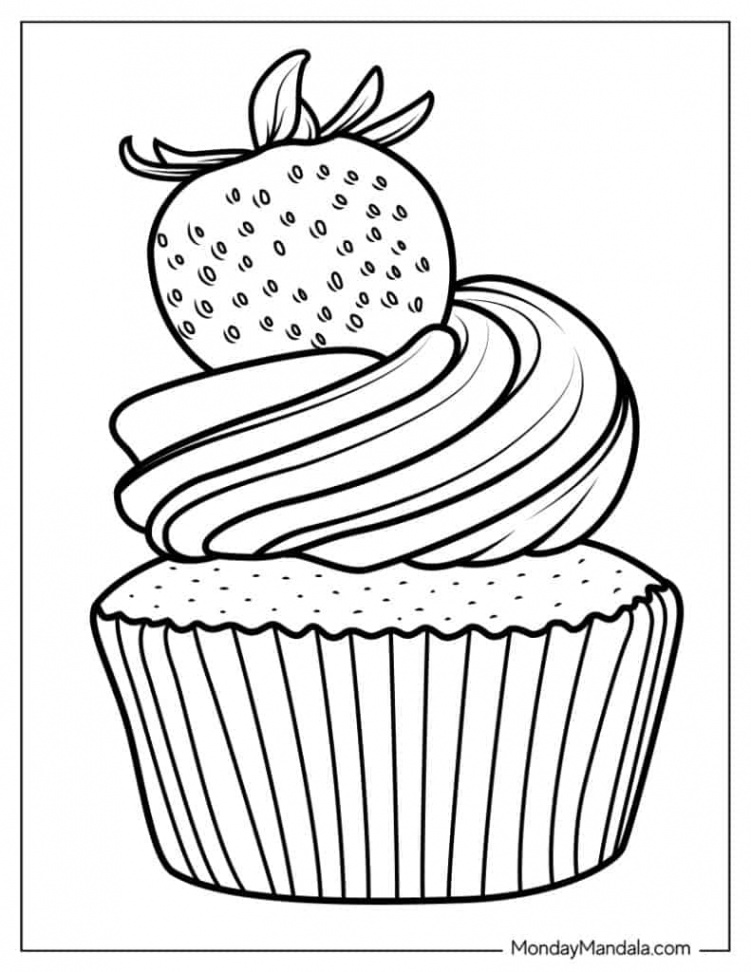 Cupcake Coloring Pages (Free PDF Printables)