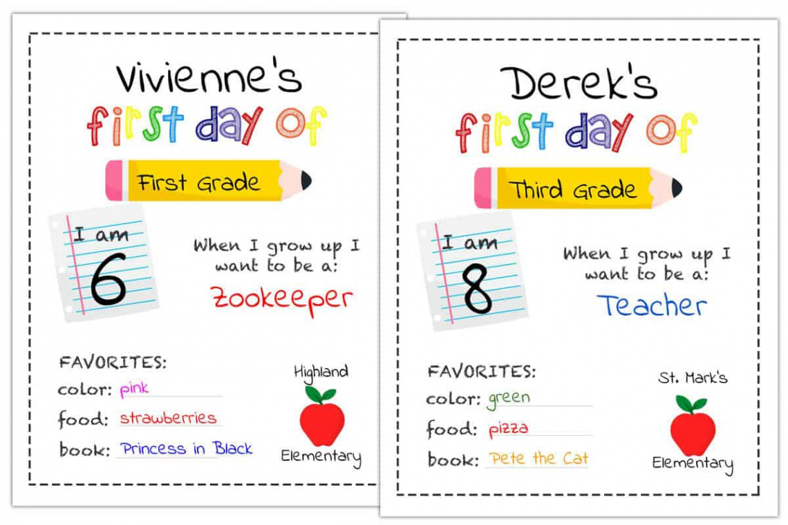 Editable First Day of School Sign Printable  Mrs