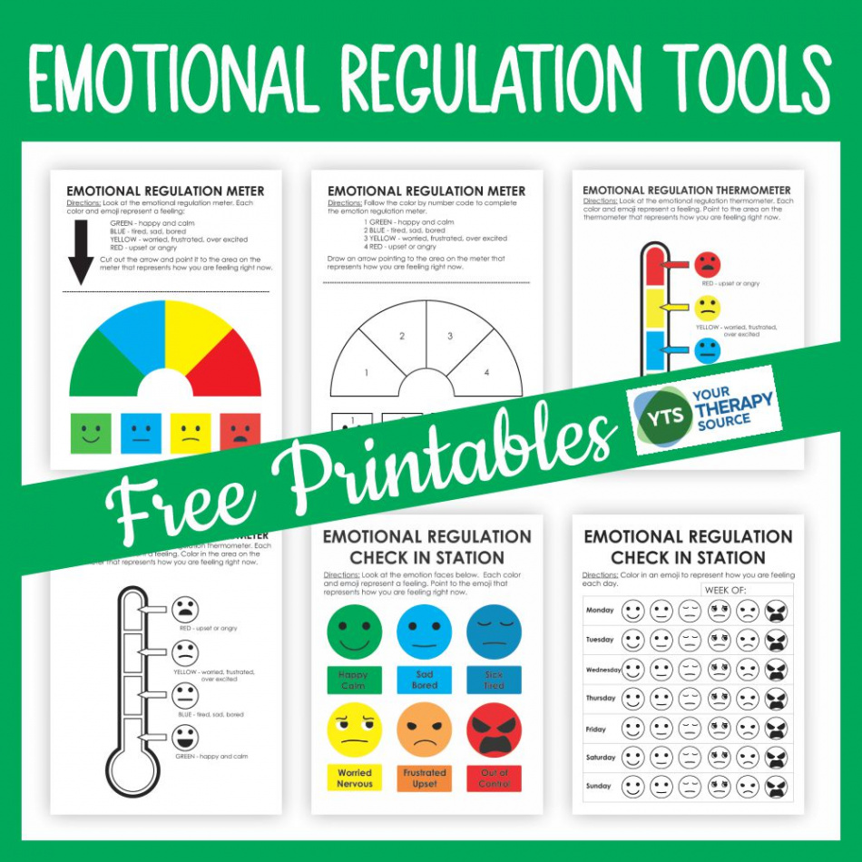 Emotion Regulation Worksheet PDF Packet - FREE - Your Therapy Source