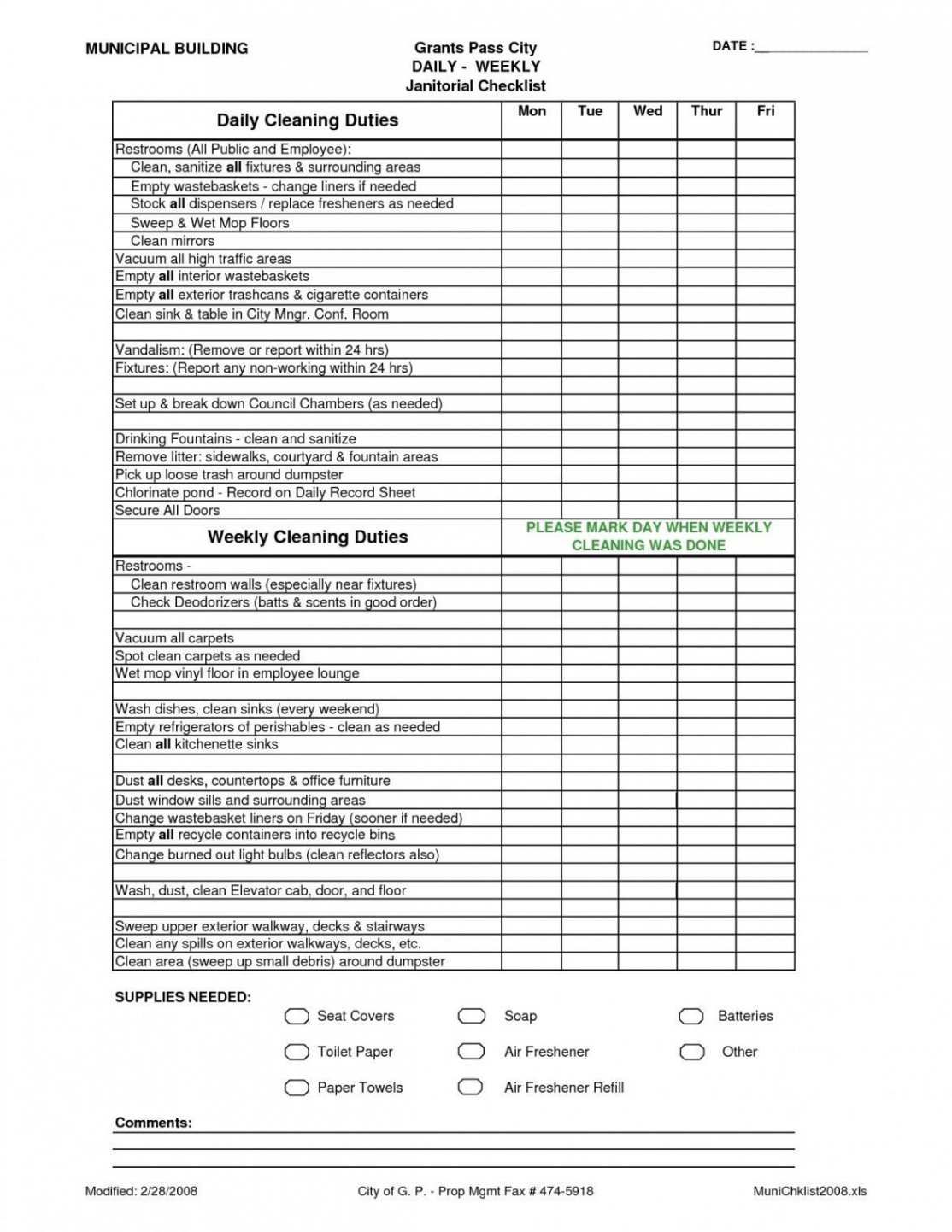 Explore Our Sample of Dental Office Cleaning Schedule Template for