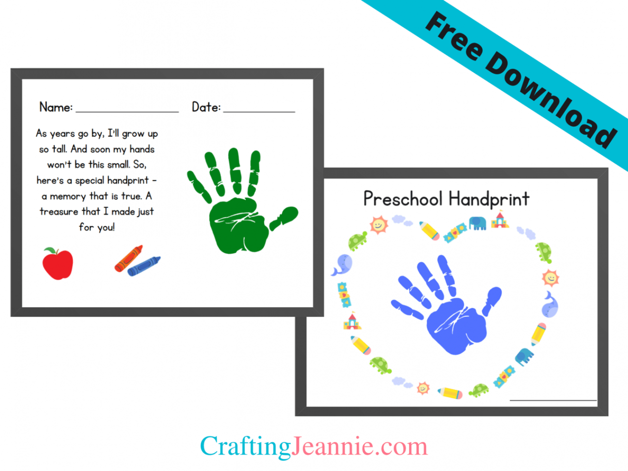 First Day of School Handprint Poem (Free) - Crafting Jeannie