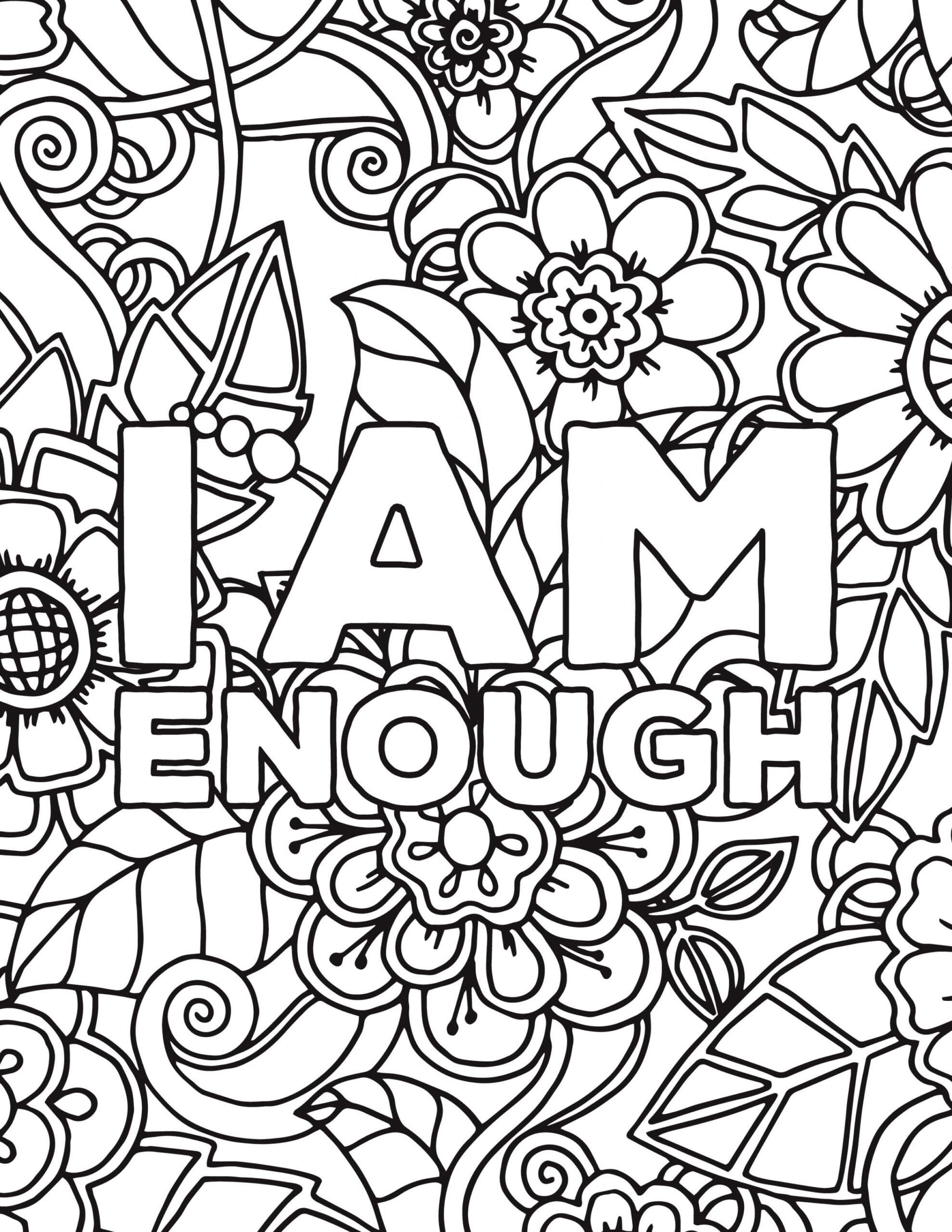 Floral + Affirmations Coloring Pages  totallifecare  Love