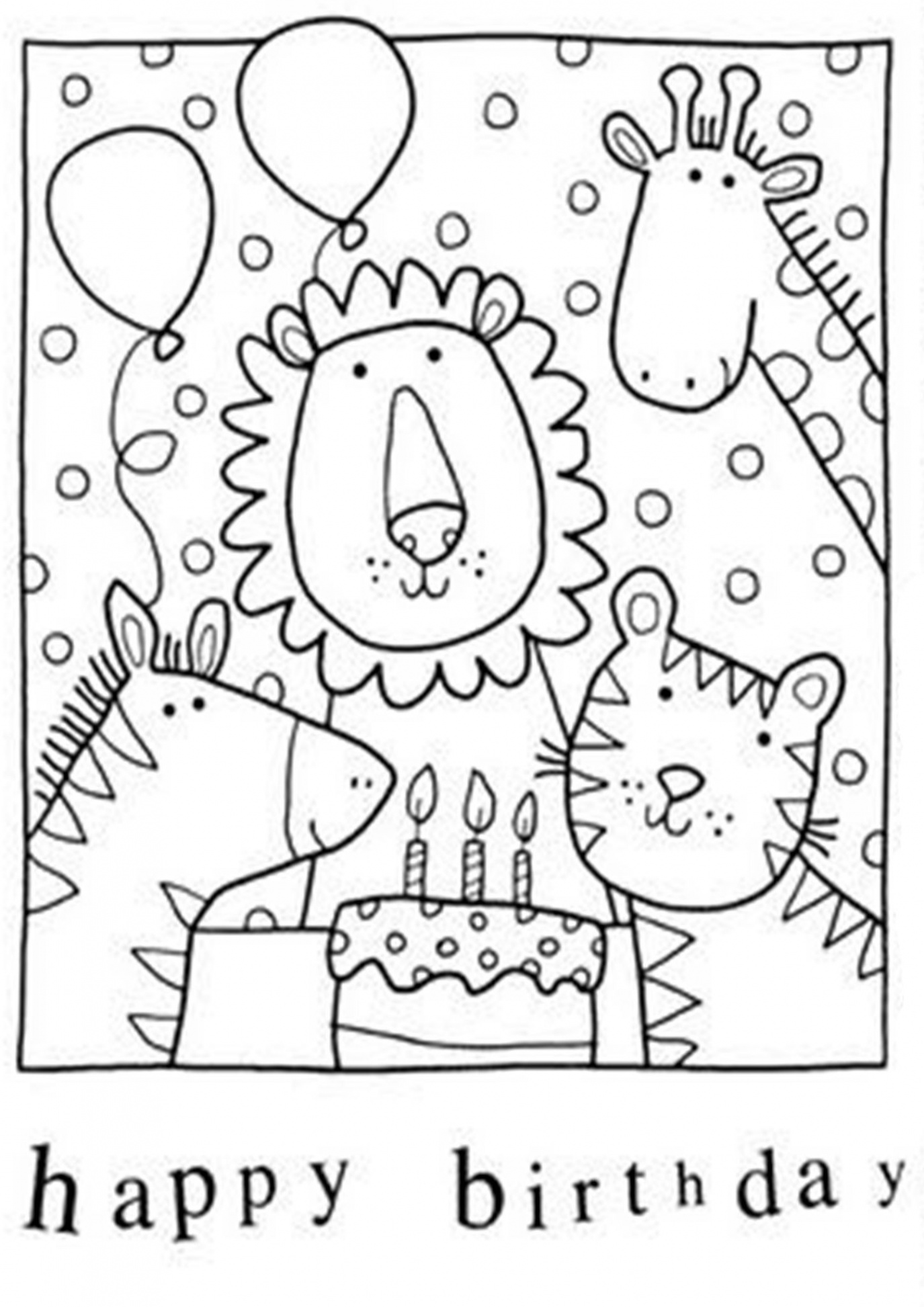 Free & Easy To Print Happy Birthday Coloring Pages  Happy