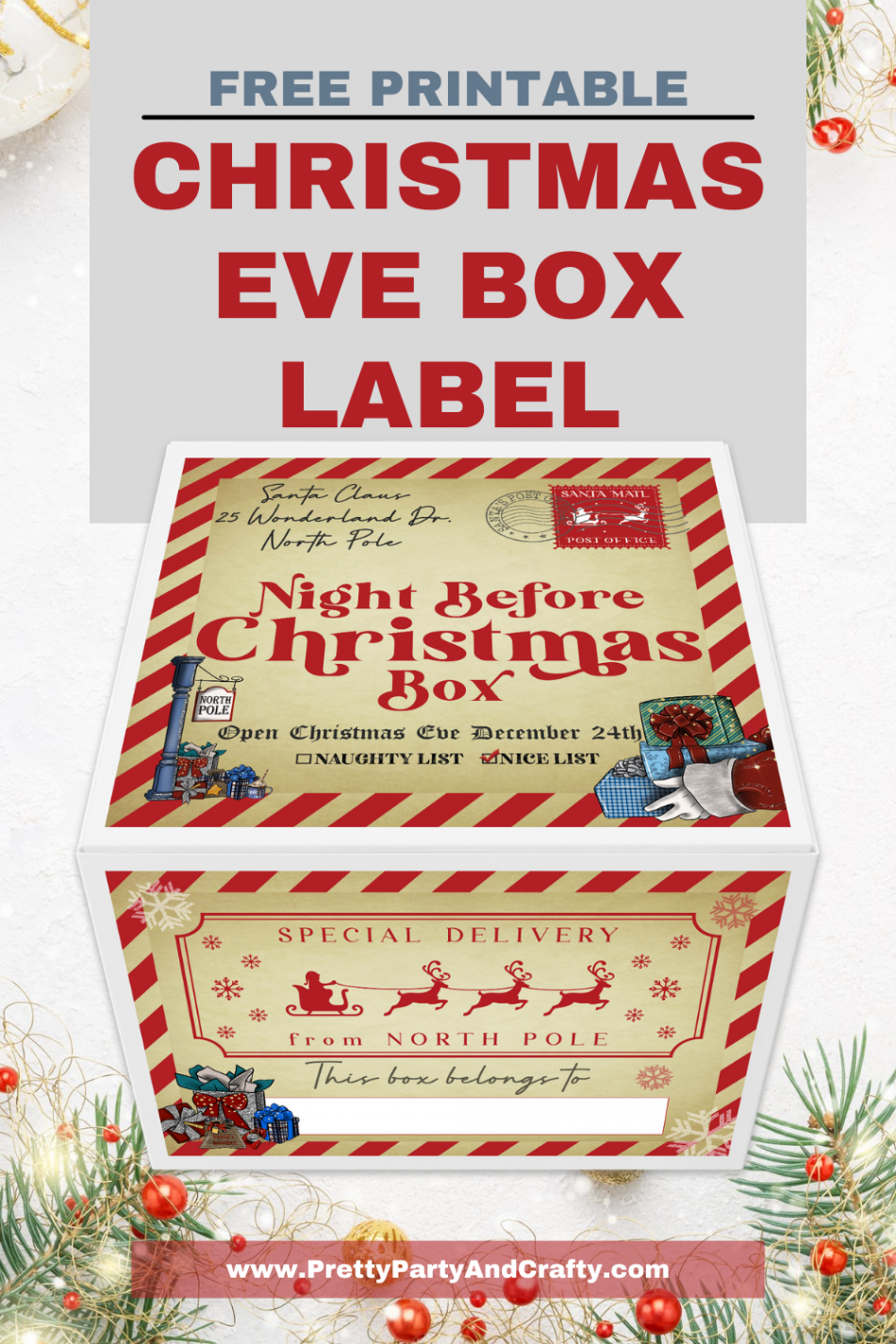 Free Christmas Eve Box Printable - Pretty Party & Crafty