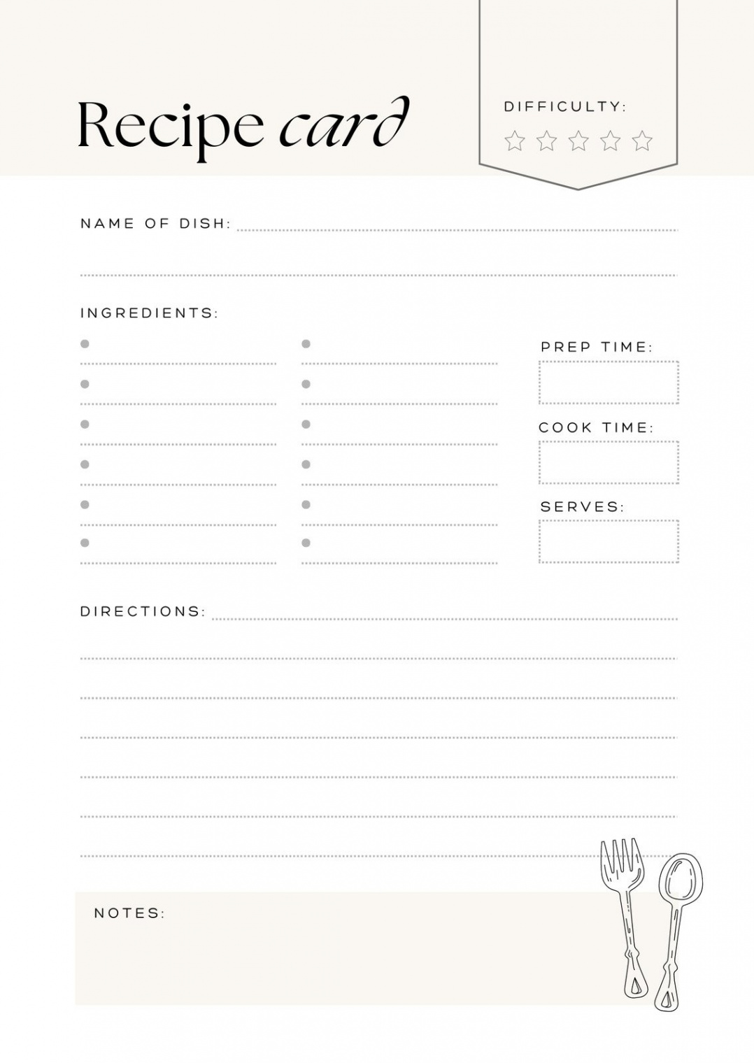 Free, custom printable recipe card templates online  Canva