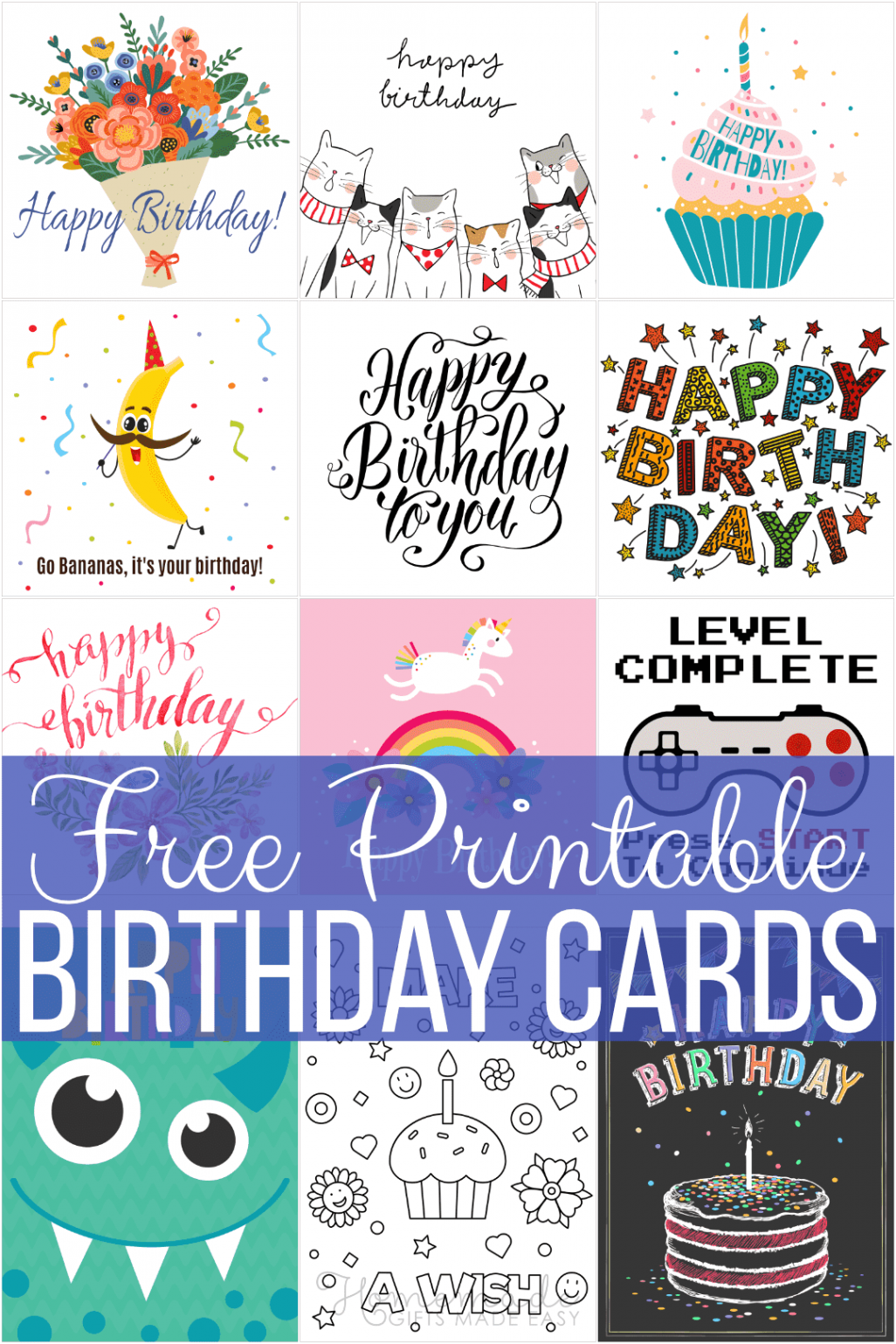 Free Printable Birthday Cards for Everyone