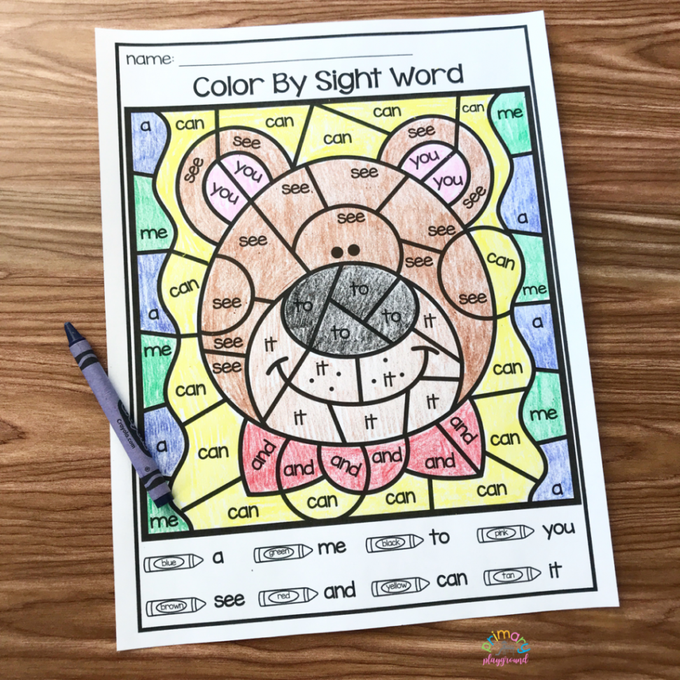 Free Printable Color By Code Sight Words - Primary Playground