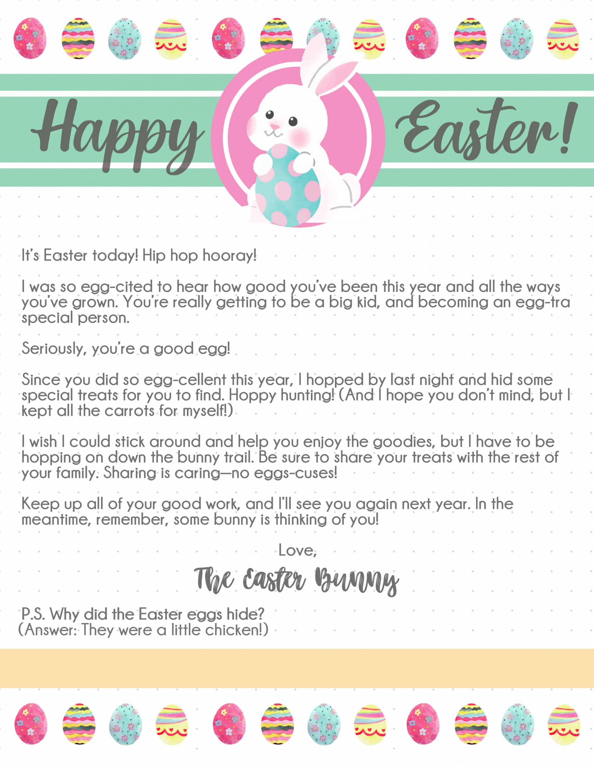 Free Printable Easter Bunny Letters - Freebie Finding Mom