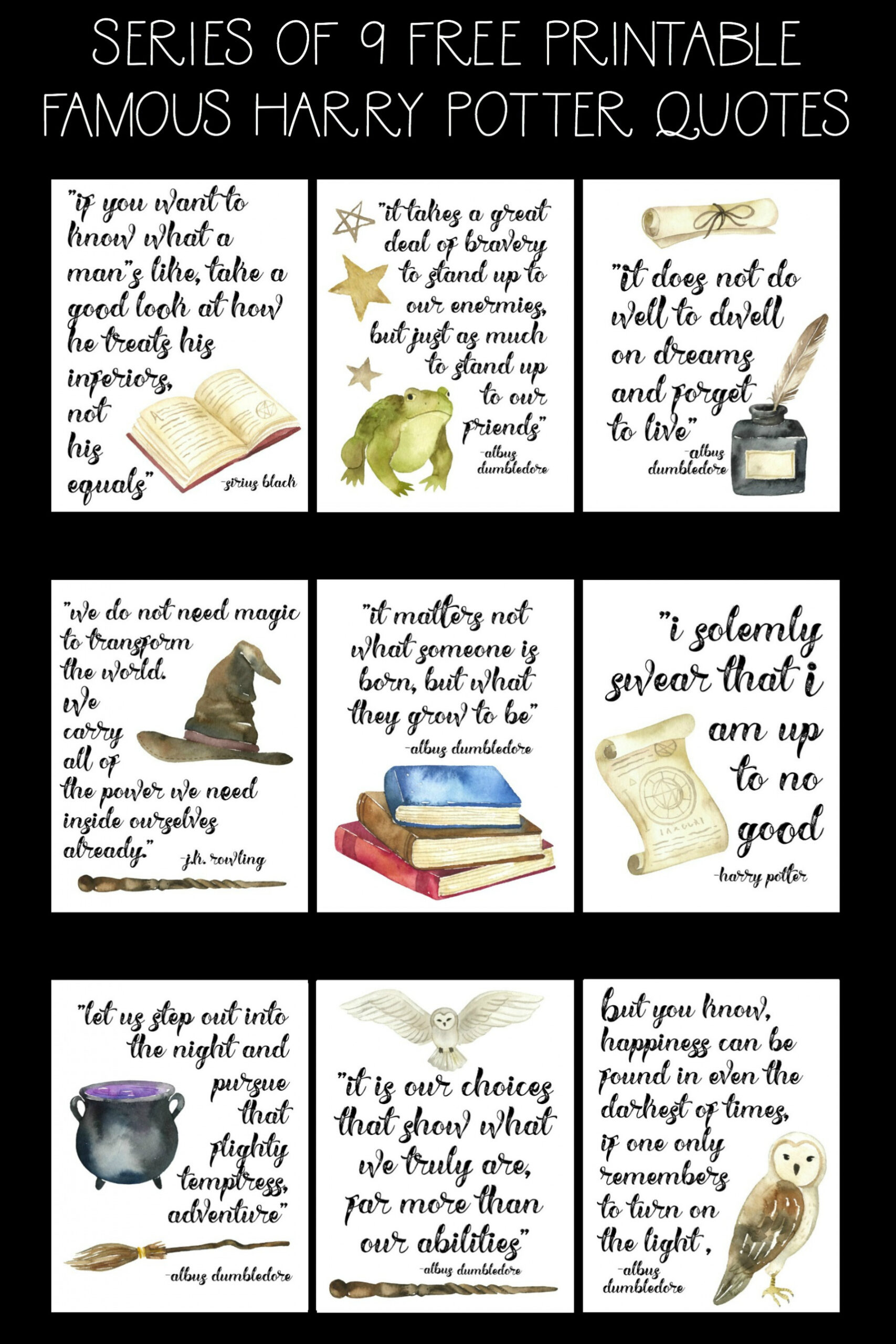 Free Printable Famous Harry Potter Quote Series  The Happy Housie