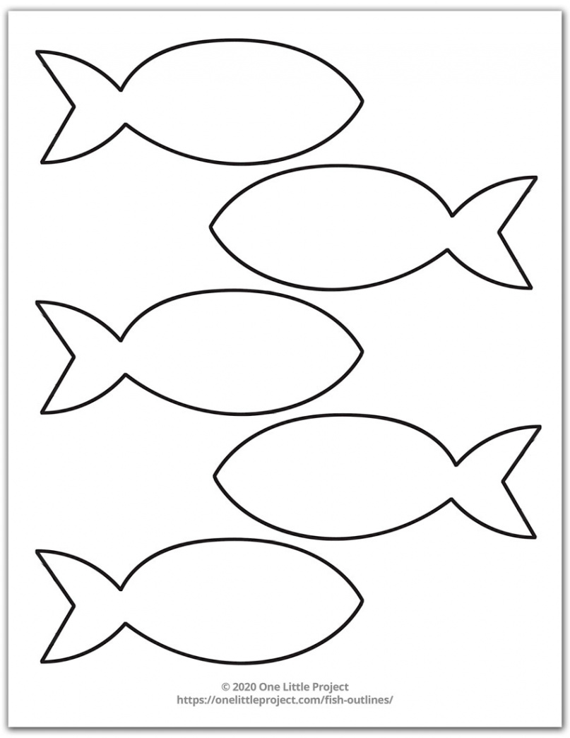 Free Printable Fish Outline Pages  Fish Templates - One Little