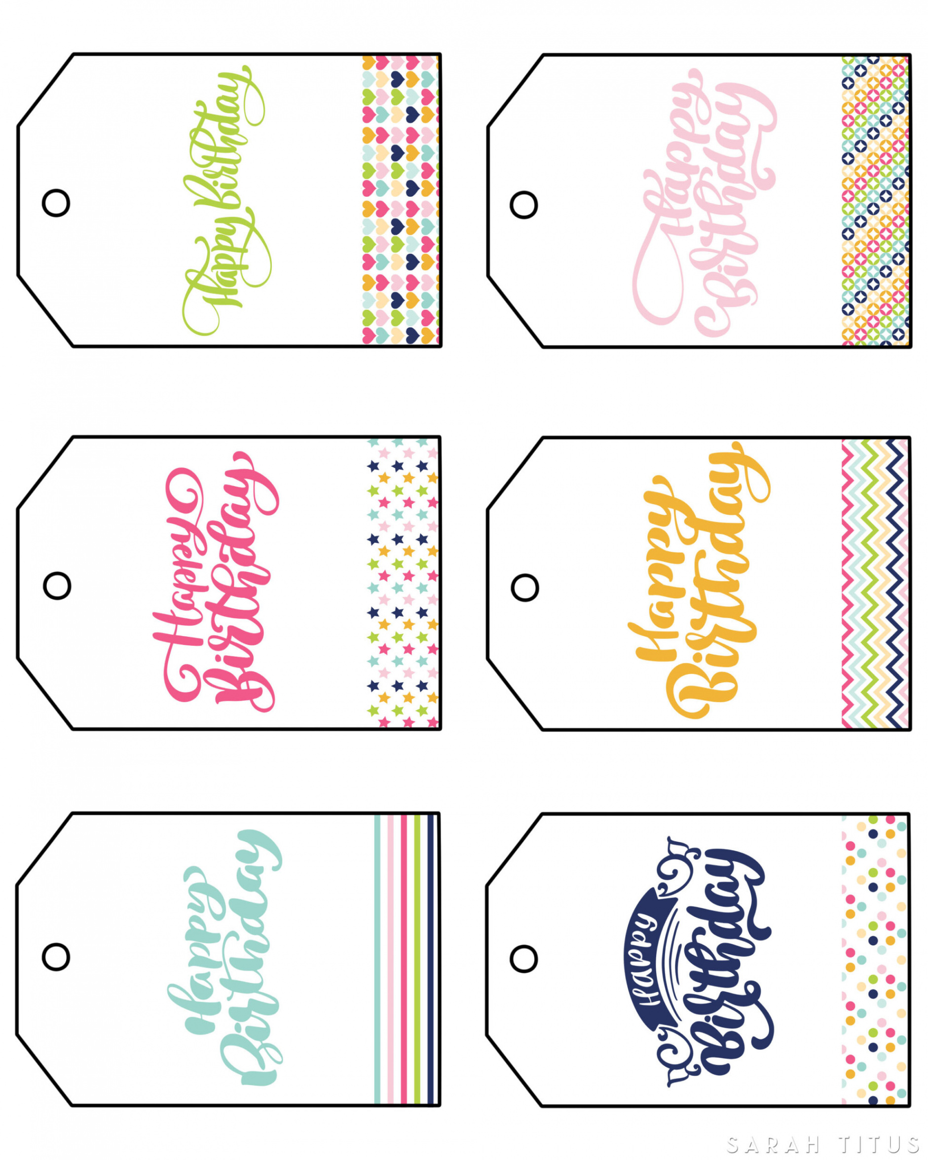 Free Printable Happy Birthday Gift Tags - Sarah Titus