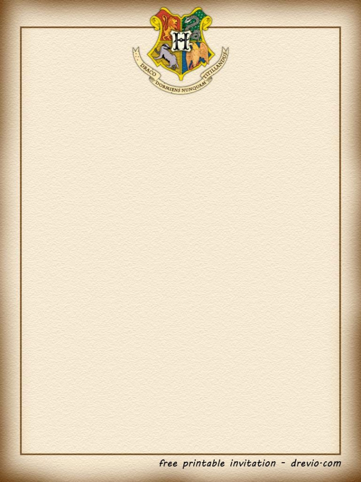 FREE Printable Harry Potter – Hogwarts Invitation Template  Harry