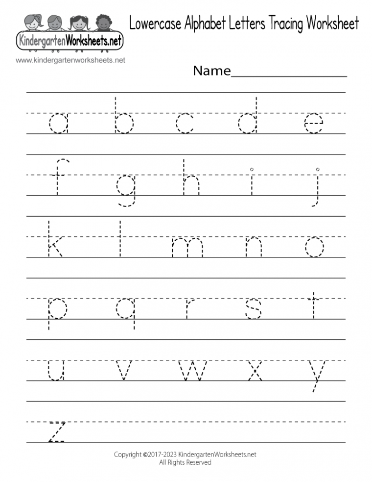 Free Printable Lowercase Alphabet Letters Tracing Worksheet