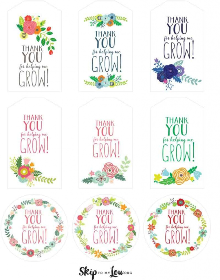 FREE Printable Thank You for Helping Me Grow Gift Tags  Skip To