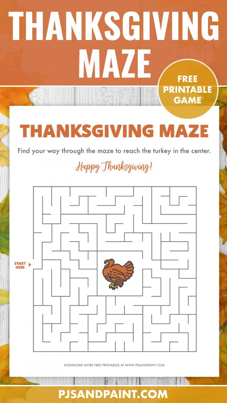 Free Printable Thanksgiving Maze - Thanksgiving Games and Activities