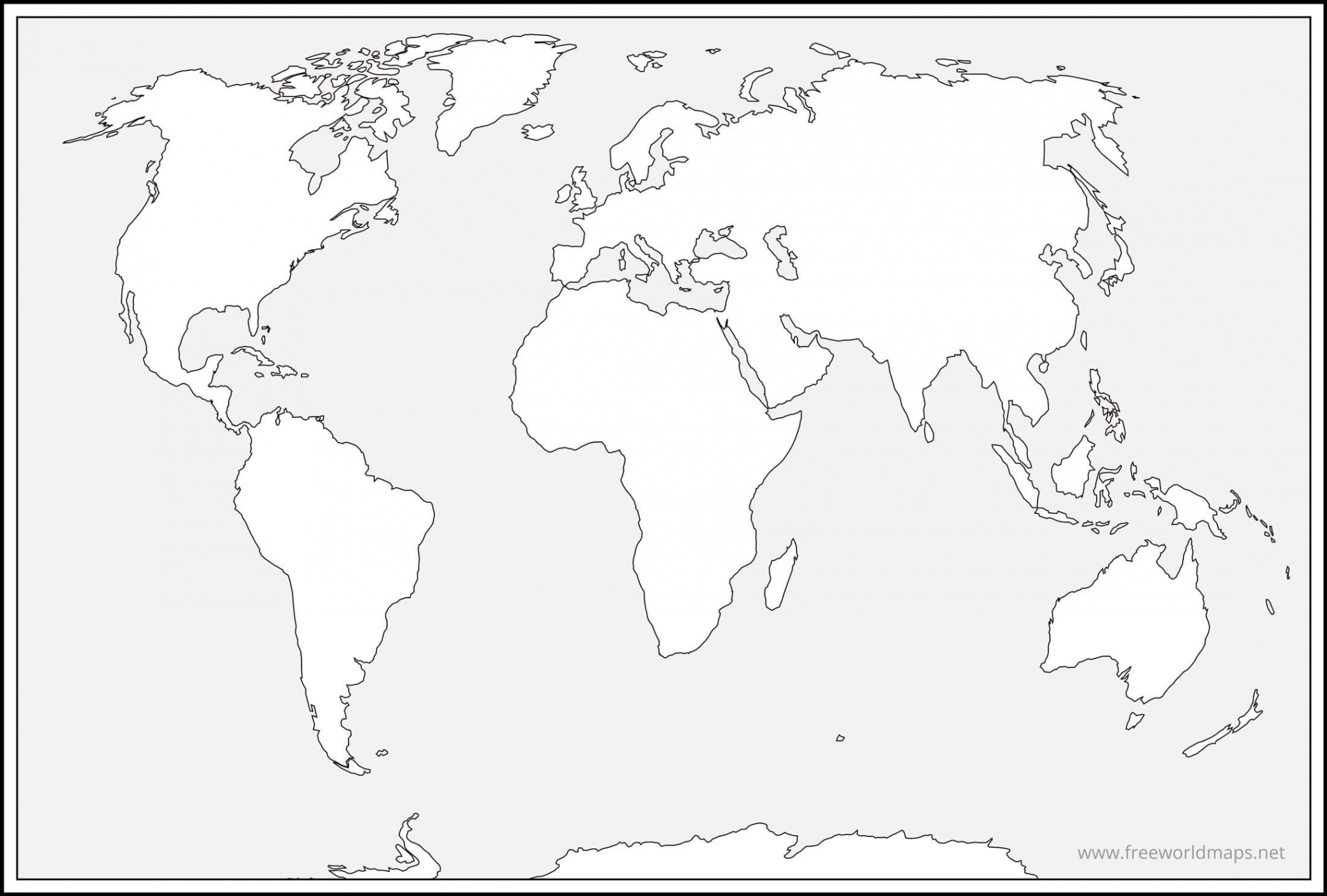 Free printable world maps