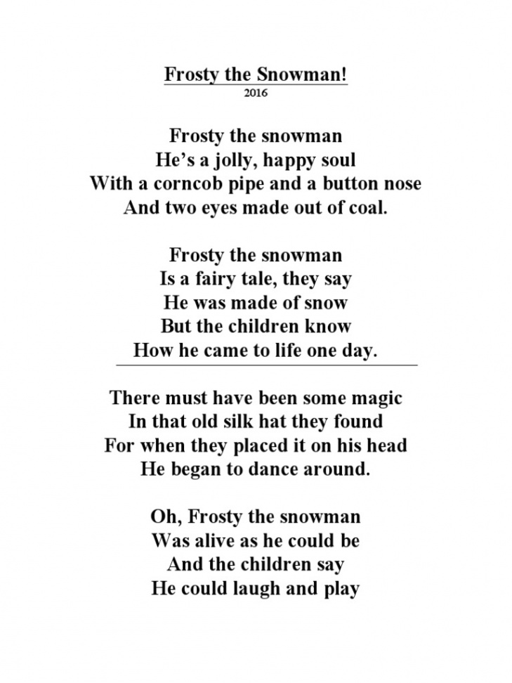 Frosty The Snowman Lyrics By Teach Simple