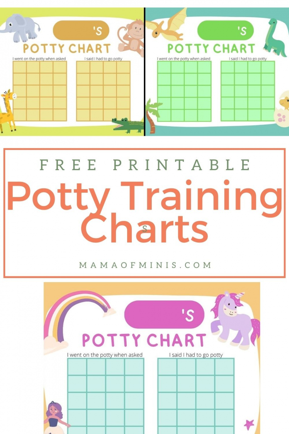 Fun and Free Printable Potty Training Charts