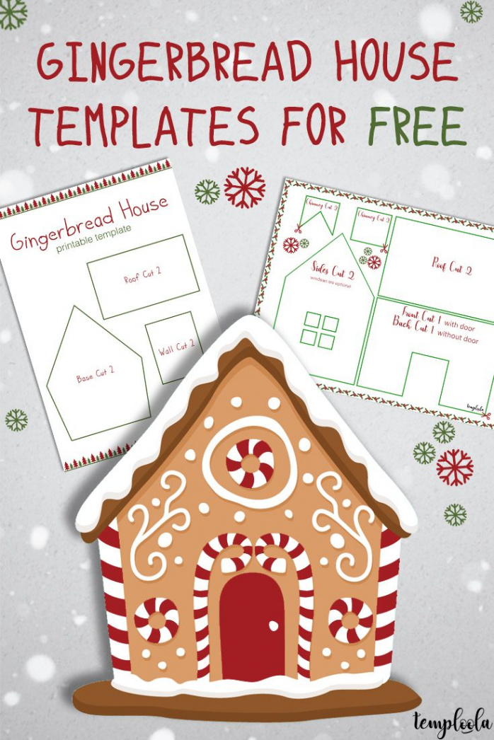 Gingerbread house templates for free  Temploola  Gingerbread