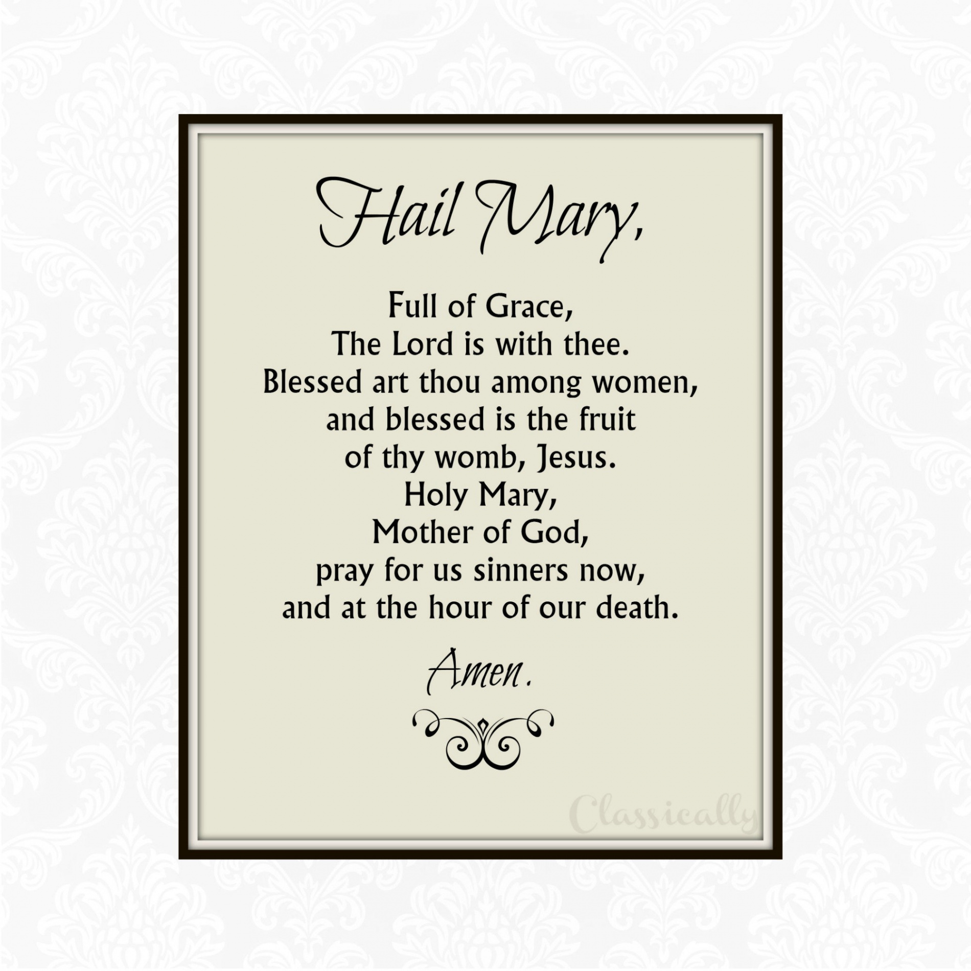 Hail Mary Prayer Printable Katholischer Rosenkranz - Etsy