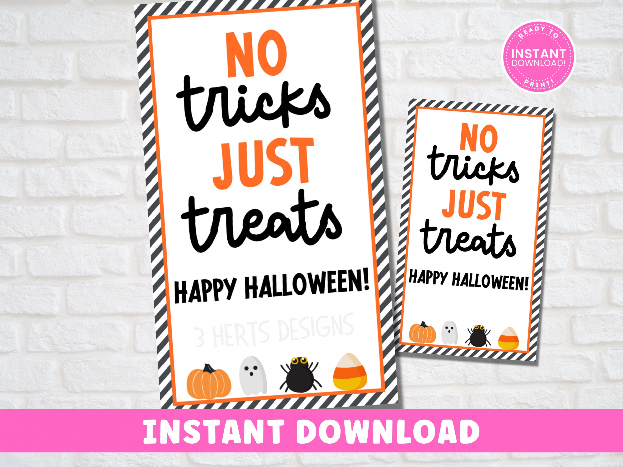 Halloween Favor Tags Printable Keine Tricks Just Treats - Etsy