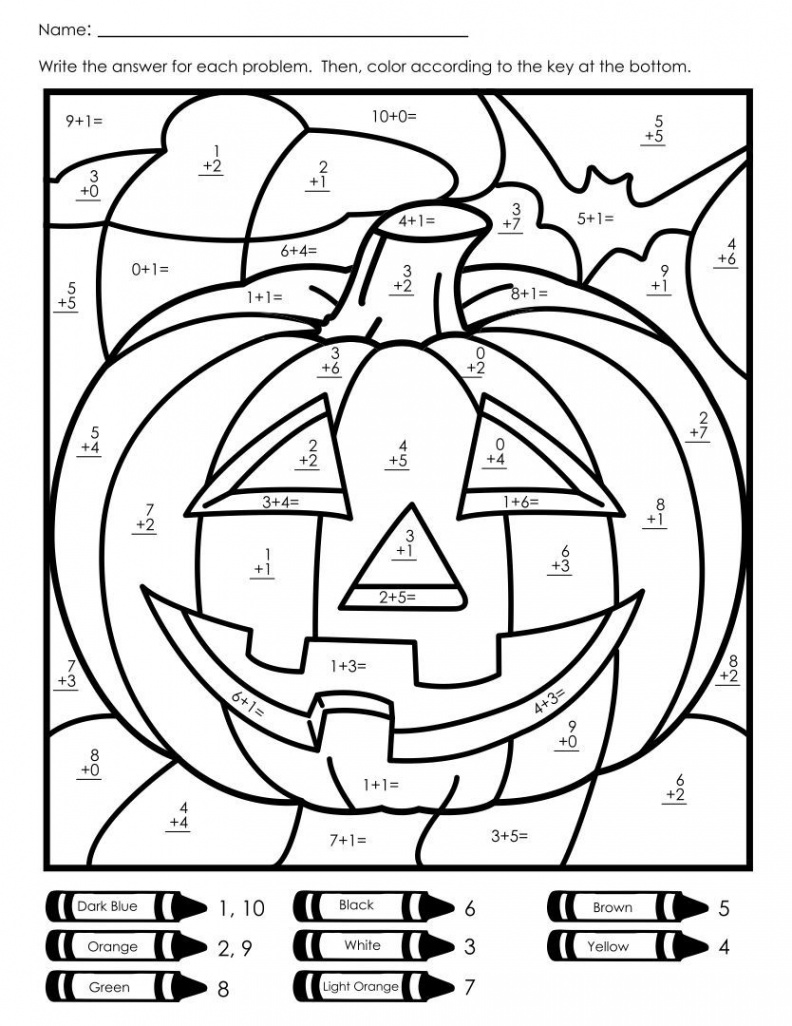 Halloween Math Color by Number Addition  Halloween math