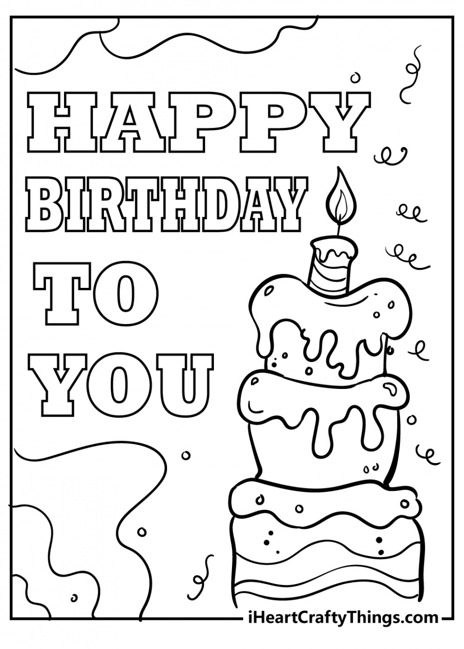 Happy Birthday Coloring Pages (% Free Printables)