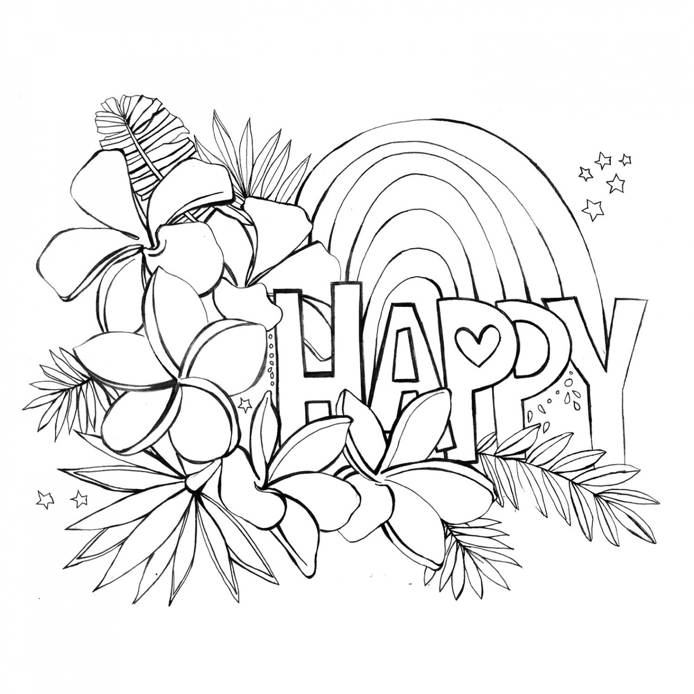 "Happy" FREE Coloring Page