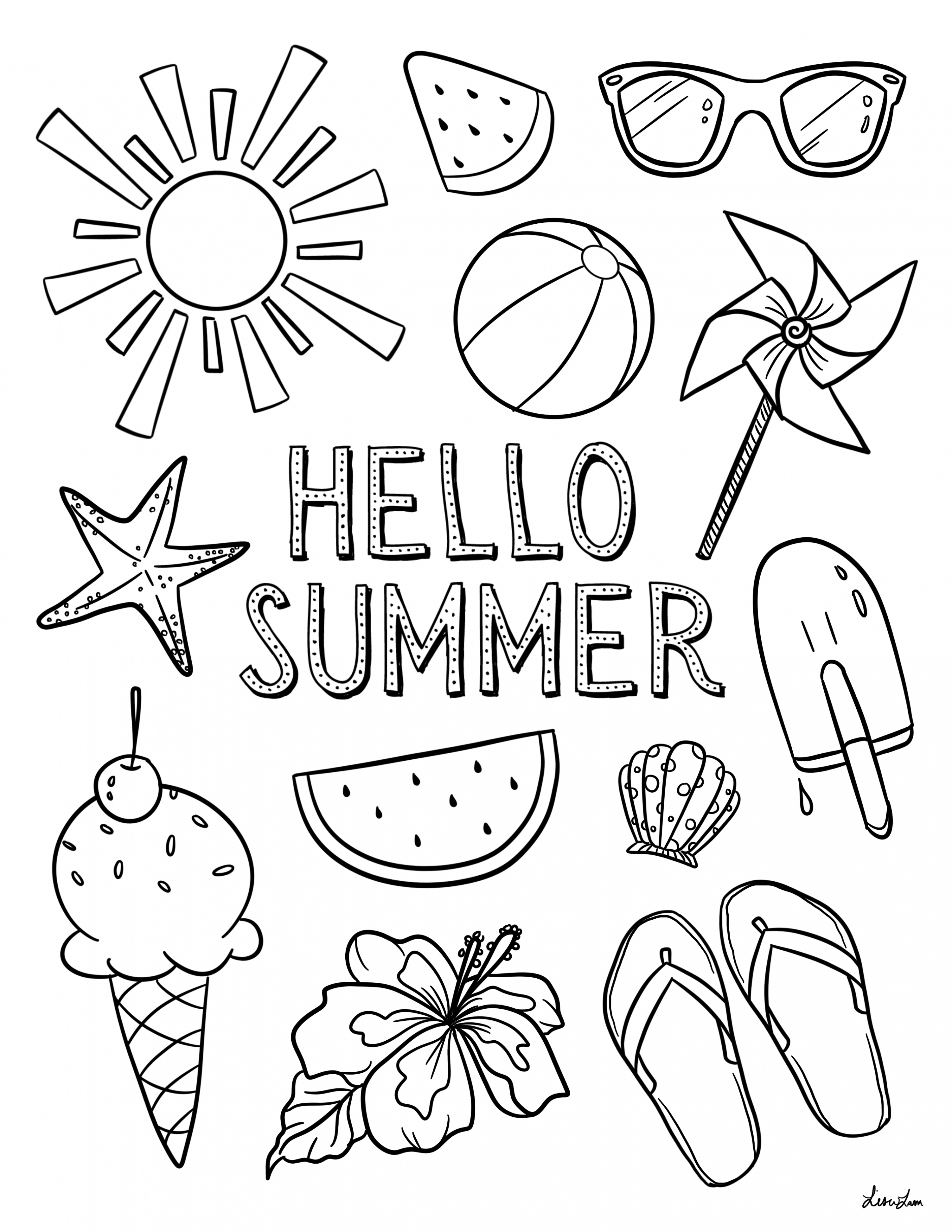 Hello Summer Colouring Sheet  SCYAP