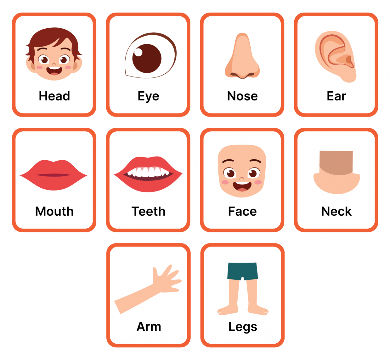 Learn Body Parts in English for Kids Aged  to