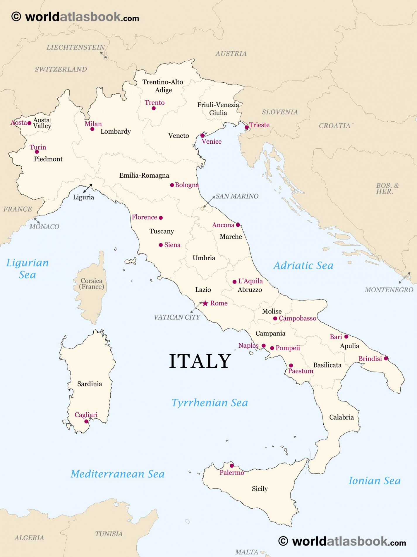 Map of Italy  Map of italy cities, Italy map, Map of italy regions