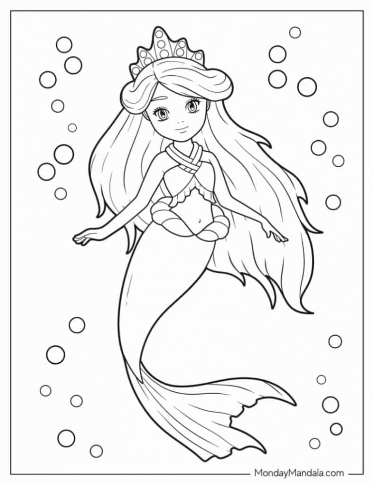 Mermaid Coloring Pages (Free PDF Printables)