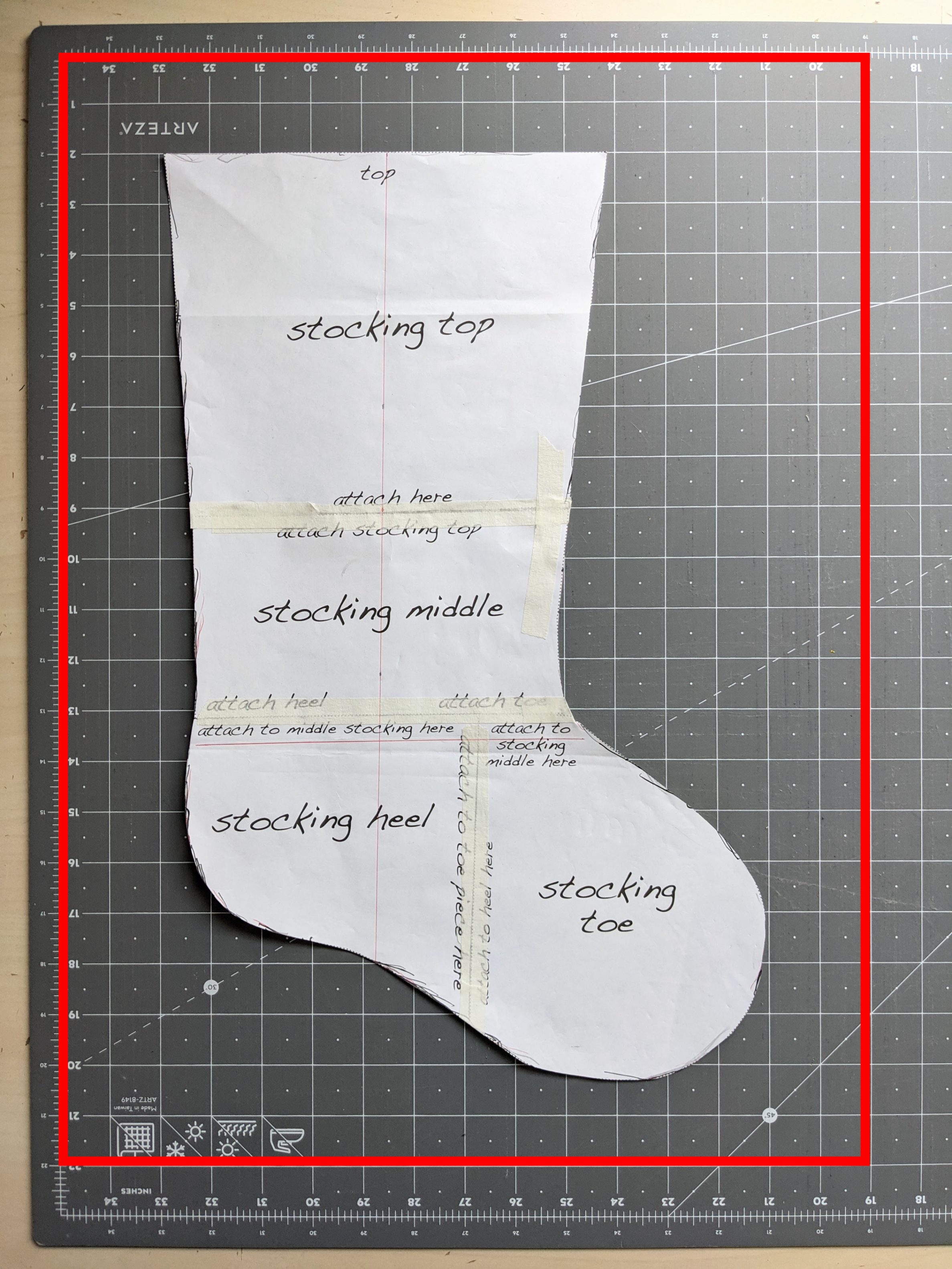 Minimalist Christmas Tree Stocking — Juniperus Threadworks