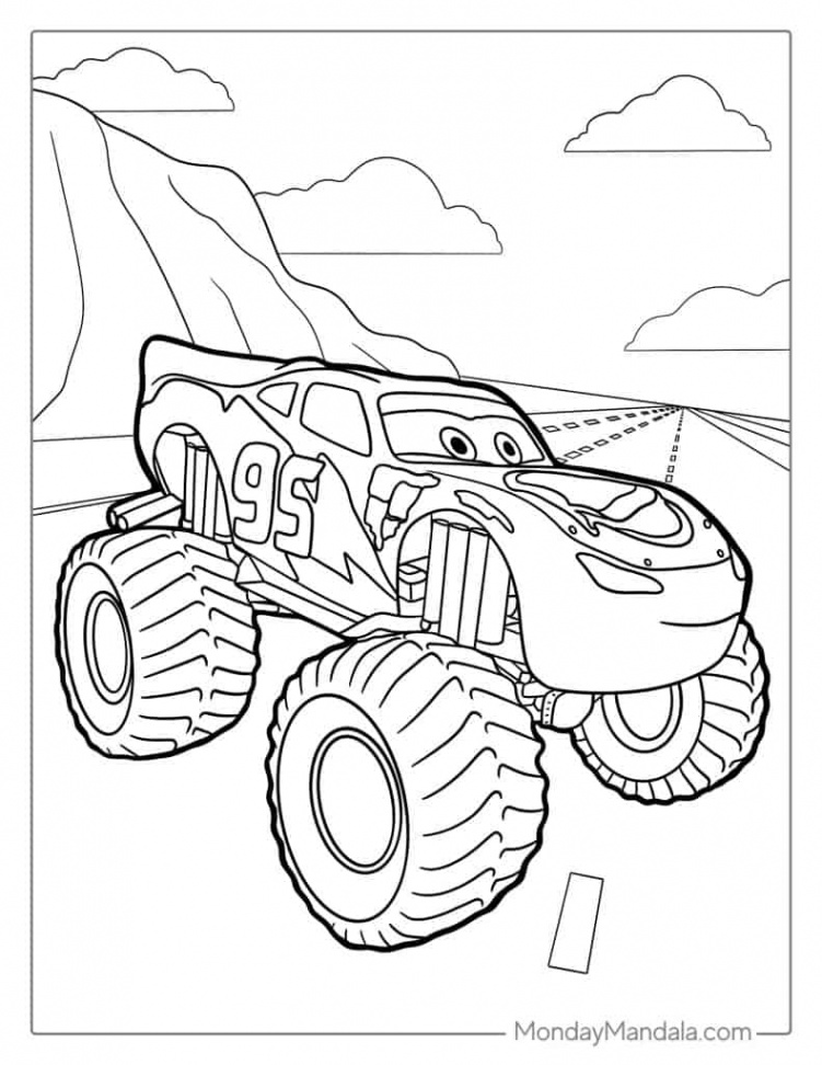 Monster Truck Coloring Pages (Free PDF Printables)