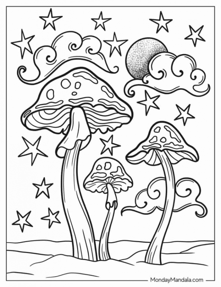 Mushroom Coloring Pages (Free PDF Printables)