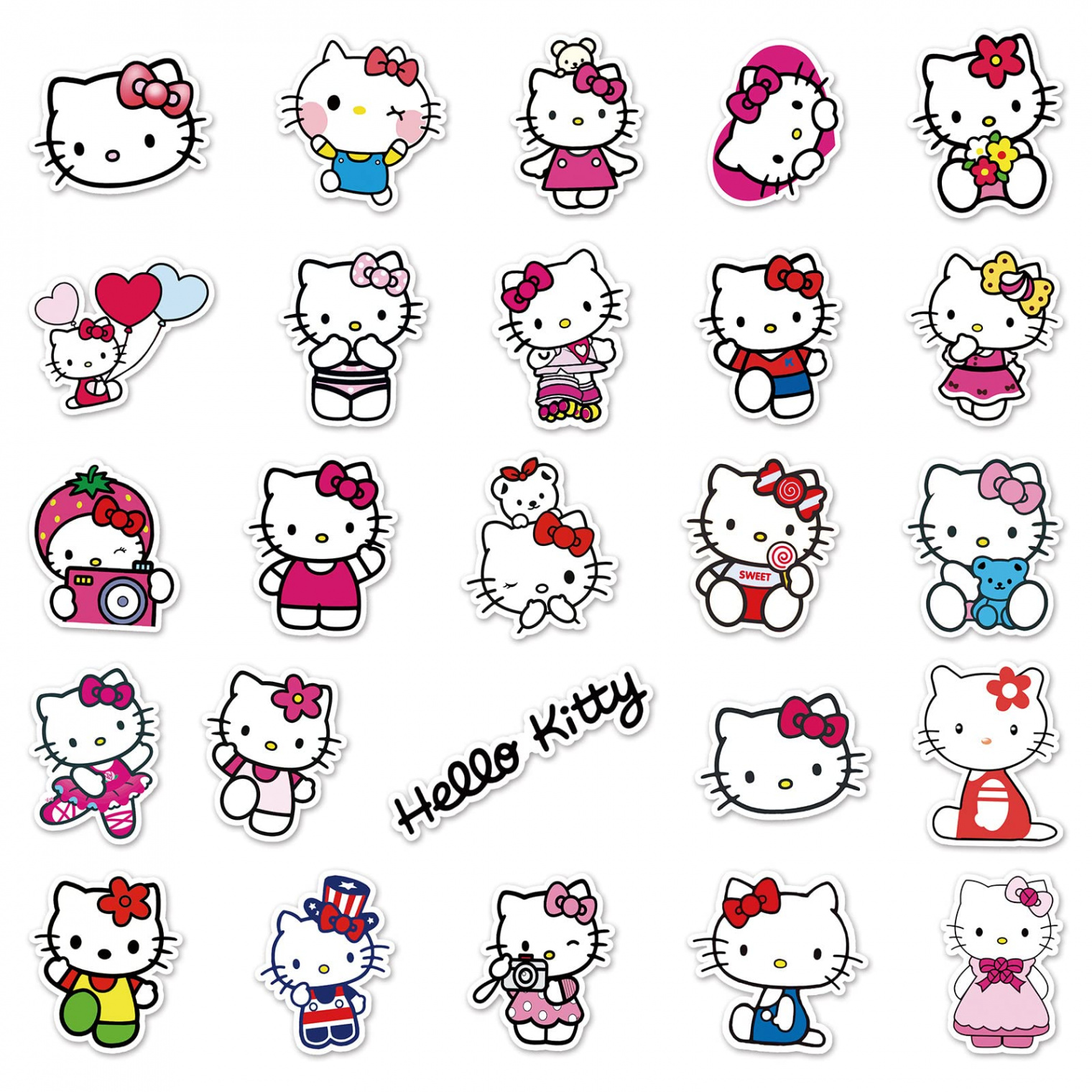 [Pcs]Hello Kitty Aufkleber Niedliche Katzen Stickers Vinyl Wasserdicht  Cartoon Aufkleber für Laptop Aufkleber Bomb Decal für Snowboard Laptop  Gepäck