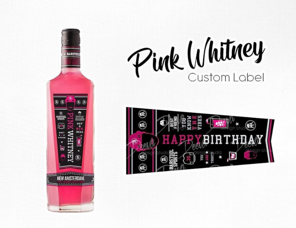 Pink Whitney Custom Sticker Label mL mL mL 7mL - Etsy