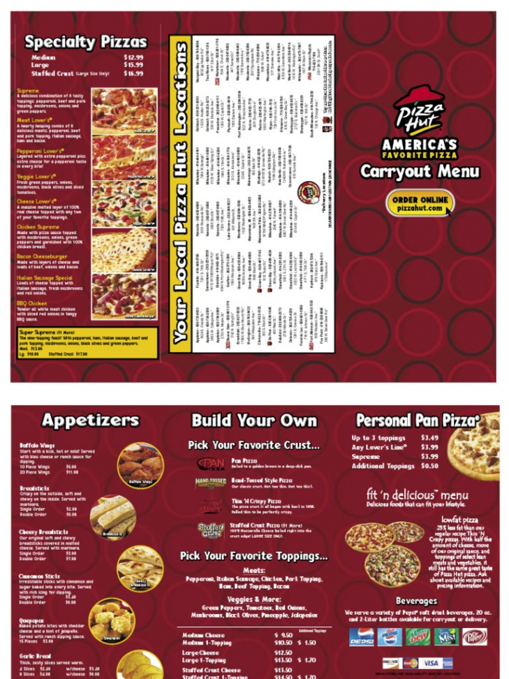 Pizza Hut Menu  PDF  Pizza  European Cuisine