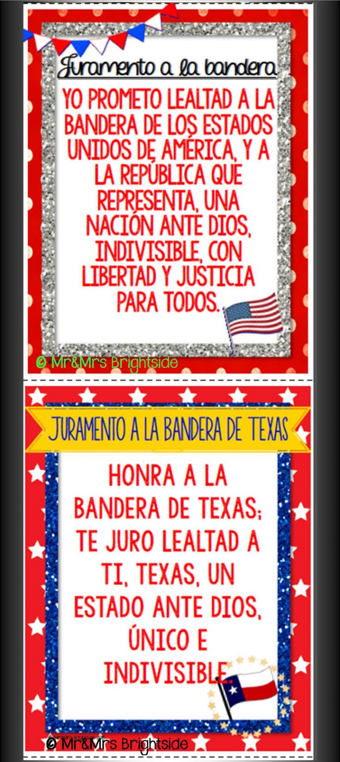 Pledge of Allegiance in English and Spanish (Pledge to Texas Flag