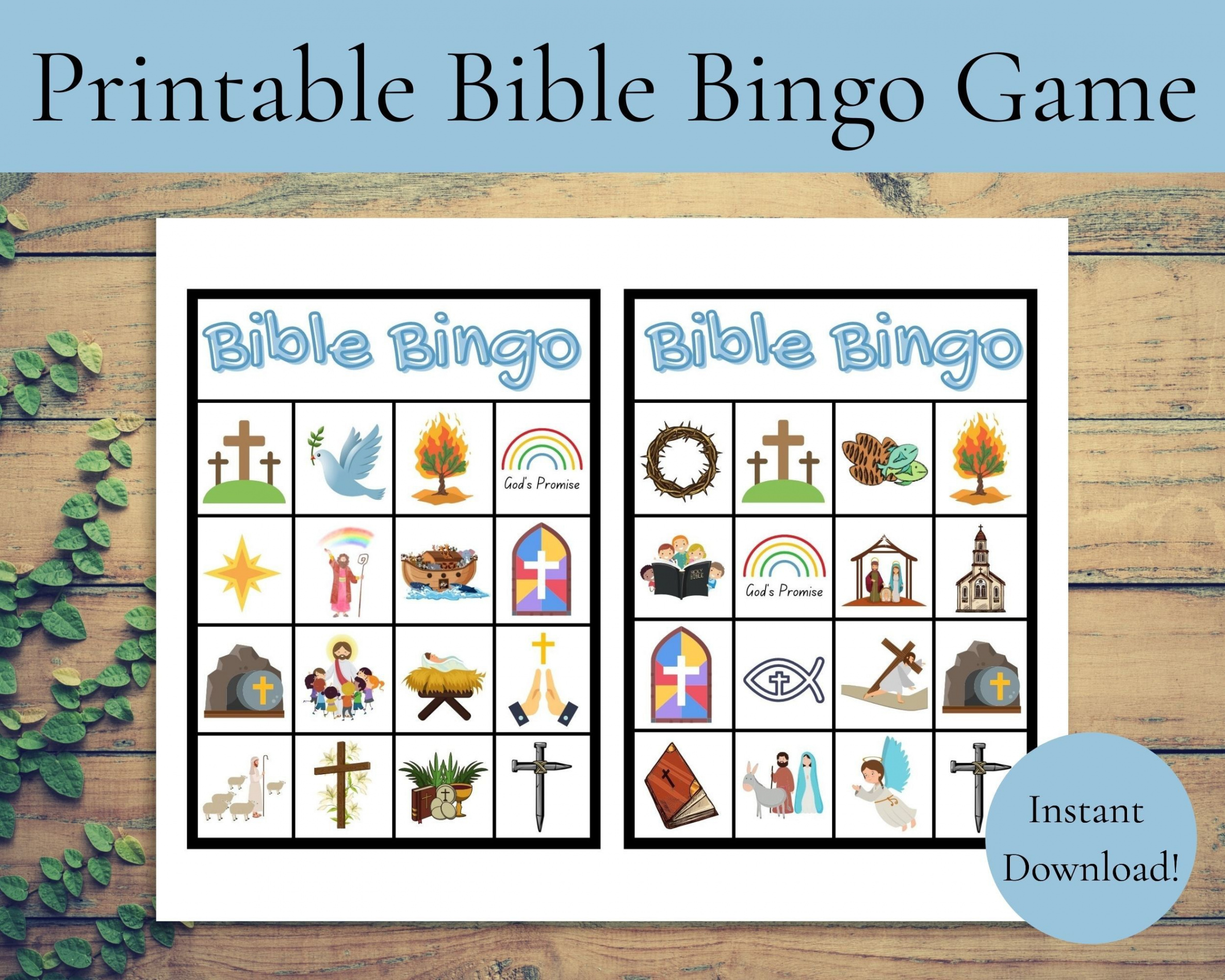 Printable Bible Bingo Game Instant Download Bible Bingo Game