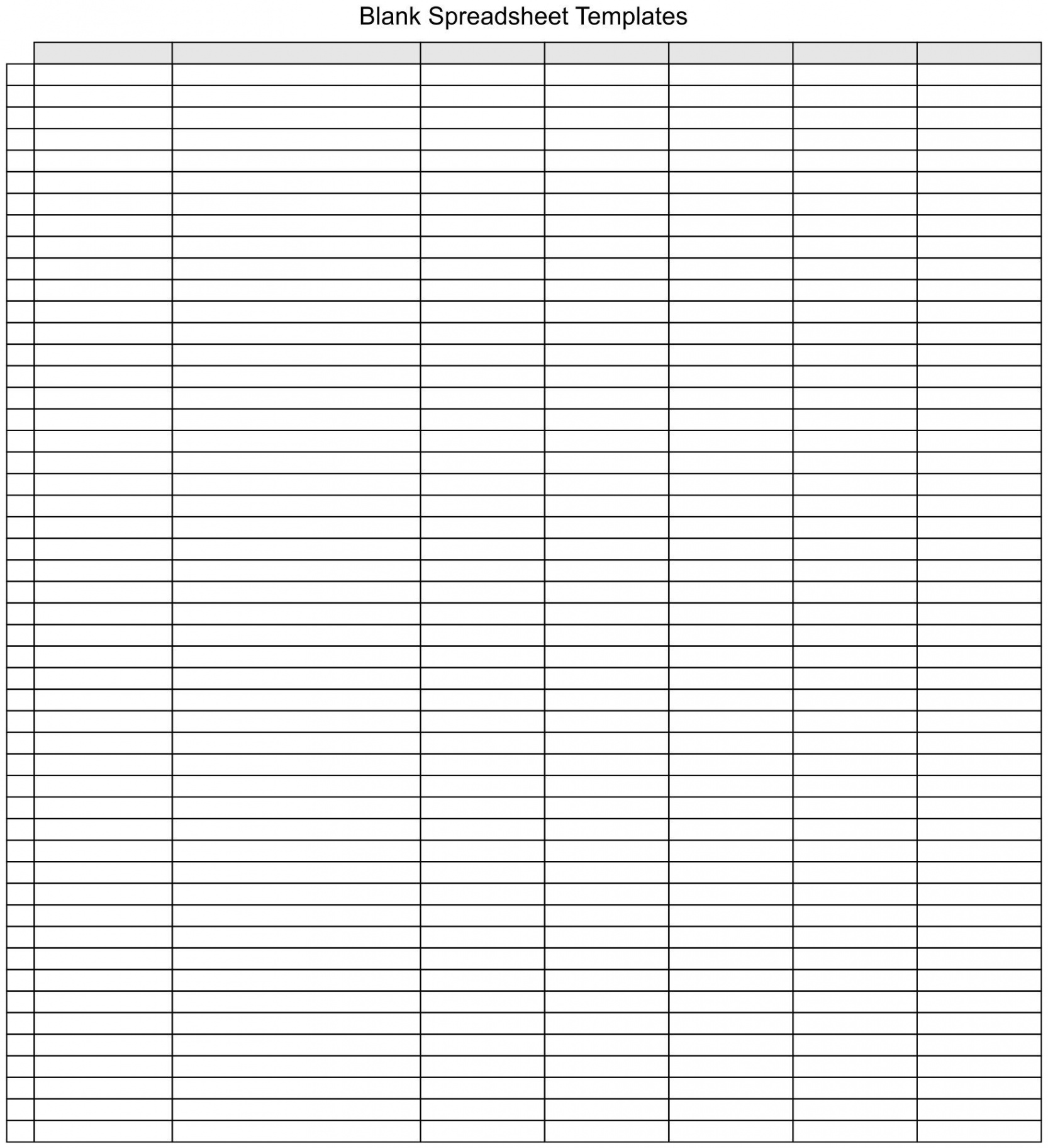 Printable Blank Spreadsheet Templates  Free spreadsheets