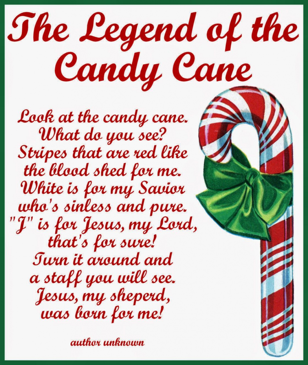 Printable Candy Cane Legend Poem  Candy cane legend, Candy cane